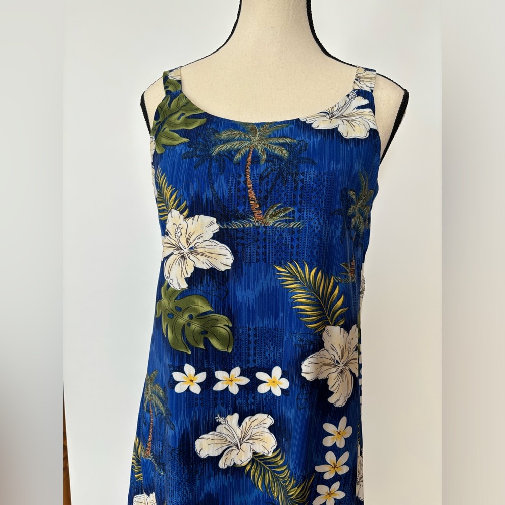 Bishop Street Tropical Hawaii‎ Print Rayon Tank Dress Small - Picture 5 of 5